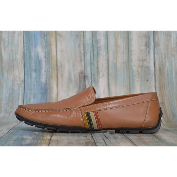 GEOX Men's Brown Leather Driving Moccasins Size 44 US 11 Slip On Shoes - Picture 4 of 10